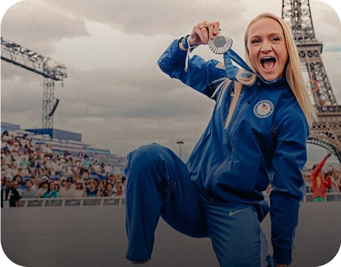 Sarah Bacon, Olympic silver medalist and five-time NCAA champion, wearing the Human Band